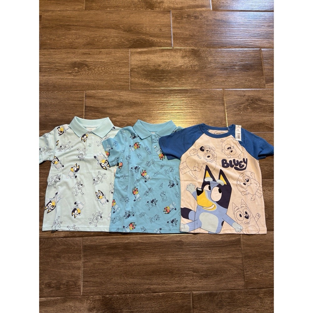 Boys Size 4T Bluey Shirts Set Of 3 NWT‎